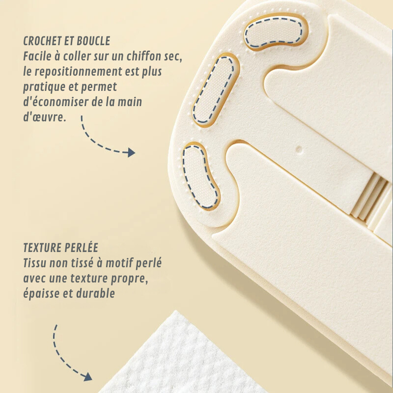 Poignée de brosse de nettoyage magnétique électrostatique à lingettes interchangeables